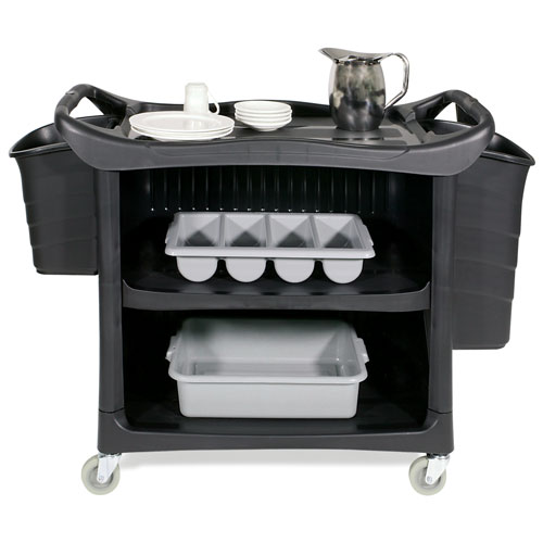 Enclosed Service Cart with 3 Shelves Restaurant Carts LodgMate